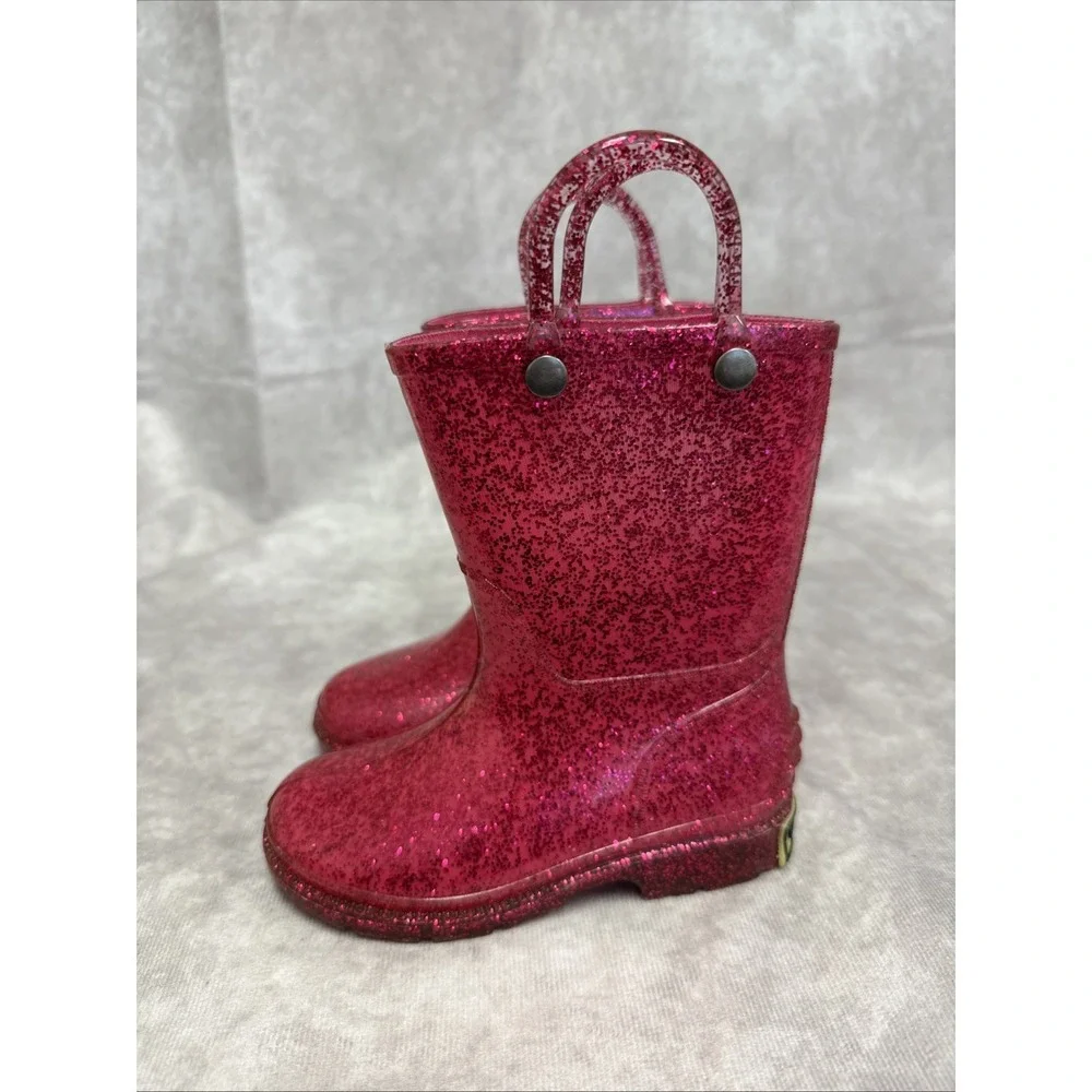 Western Chief Pink Sparkly Rainboots  Girl Toddler SZ-7